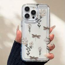 Funda de Teléfono Impresa Una Funda Minimalista de Libélula Floral, Compatible con los Modelos de  11, 12, 13, 14, 15 Pro Max, 12 Pro Max, 13 Pro Max, 14 Pro Max, 16 Plus, XR, 15, 15 Pro, 16, 16 Pro, 16 Pro Max, 17, 17 Pro, 17 Air, y 17 Pro Max. No amarillea y es a prueba de golpes. - 1 pieza - Ver 3