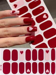 2 miếng dán móng tay màu hồng chủ đề Ngày Valentine, họa tiết trái tim và môi - Miếng dán móng tay tự dính kiểu Pháp, tự làm móng phủ toàn bộ móng, phù hợp cho phụ nữ và bé gái tự làm móng tại nhà. - Nhiều màu - Xem 6