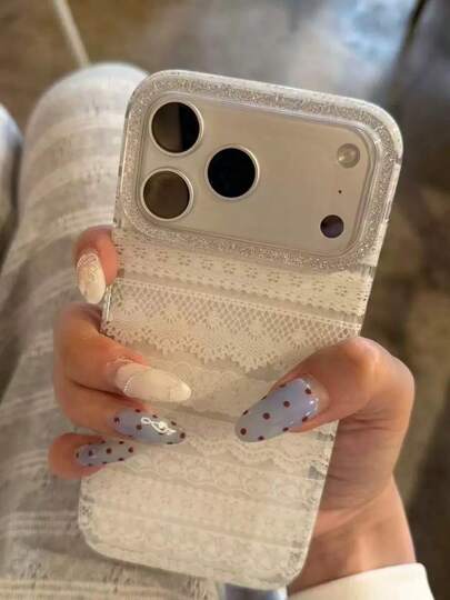 Korean Ins Niche Delicate Lace Compatible With IPhone 17 Pro Max, New 16 Pro Max, 15 Plus, Girly, Minimalist, High-End, Personalized Creative, 17 Transparent Protective Case