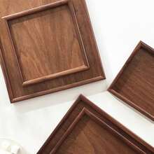 Black Walnut Wood Tray Rectangular Japanese-Style Solid Wood Tea Tray Dessert & Fruit Plate Home Breakfast Tray Wooden Tableware - A1 - View 2