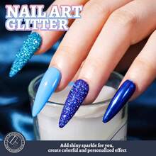 80g/2.85oz Holographic Ultra-Fine Glitter, 1/128" Resin Glitter Sequins, Suitable For Tumblers, Resin Crafts, Slime, Nail Art, Holiday Decorations, Christmas Ornaments - 藍色 - 查看 3