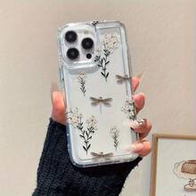 Funda de Teléfono Impresa Una Funda Minimalista de Libélula Floral, Compatible con los Modelos de  11, 12, 13, 14, 15 Pro Max, 12 Pro Max, 13 Pro Max, 14 Pro Max, 16 Plus, XR, 15, 15 Pro, 16, 16 Pro, 16 Pro Max, 17, 17 Pro, 17 Air, y 17 Pro Max. No amarillea y es a prueba de golpes. - 1 pieza - Ver 4