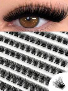 120pcs Individual False Eyelashes, DIY Eyelash Extension, Lightweight Soft Cluster Lashes For Daily Use, Natural Looking Wispy Lashes - C - View 1