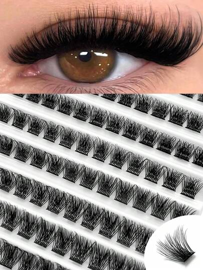 120pcs Individual False Eyelashes, DIY Eyelash Extension, Lightweight Soft Cluster Lashes For Daily Use, Natural Looking Wispy Lashes