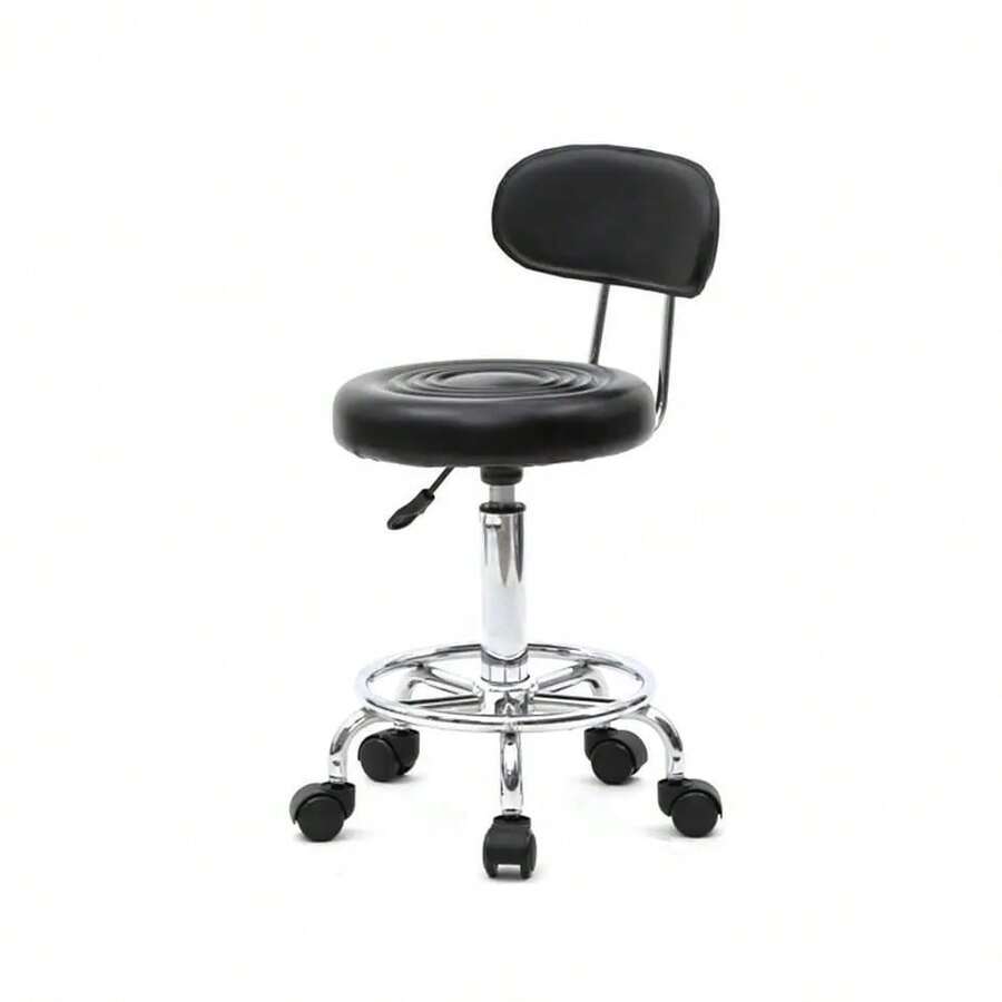 Silla De Oficina Homex Modelo Consultorio Ergonomía Y Estilo Negro Cuero Sintético - Negro - Ver 1