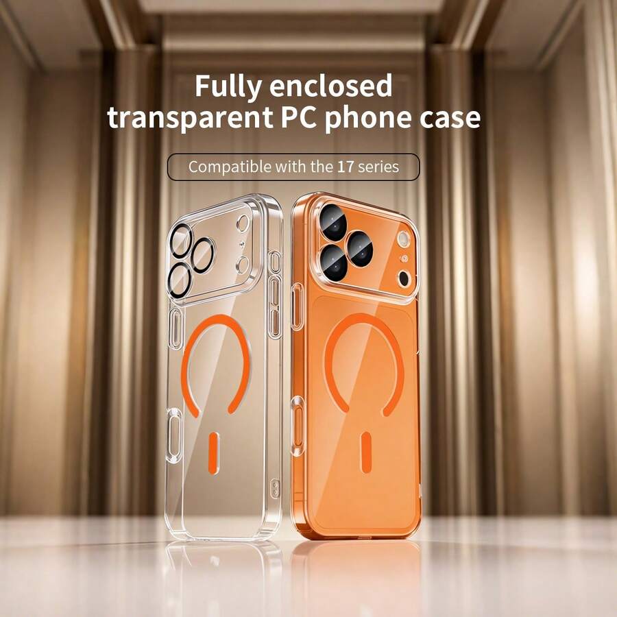 1 Peça Capa de Telefone com Adsorção Magnética Koolife Compatível com iPhone 17 Pro Max, Carregamento Magnético, Proteção de Corpo Inteiro, Transparente Ultra Fina, com Película de Lente, Compatível com iPhone 17 Pro Max/ 17/ 17 Pro/ 17 Air
