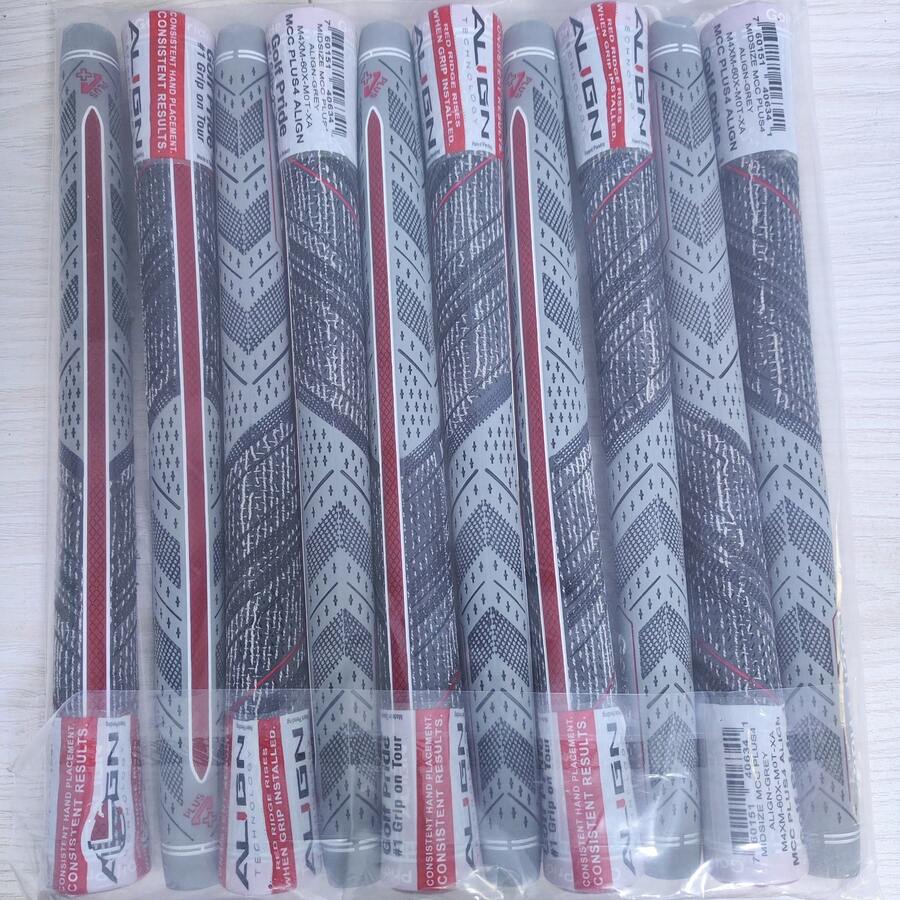 PRIDE 10pcs MCC ALING Golf 60R Grips, Golf Accessories Standard Midsize Jumbo Size Green Grey White Golf Grip - Grey - View 1