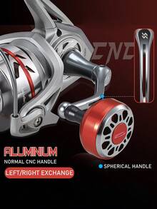 1PC Heavy-Duty Spinning Reel - 4.7:1/5.0:1 Gear Ratio, Aluminum Alloy Spool CNC Machined Handle, 16KG Max Drag, Anti-Corrosion Waterproof For Saltwater Freshwater Big Game Fishing (Tuna/Shark/Carp) - Silver - View 7