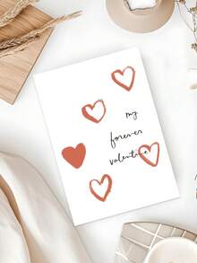 1PC Enduring Love Valentine's Day Greeting Card - Cartoon Heart Pattern, Paper Love Theme, Universal Love Message, Ideal For Boyfriend/Girlfriend/Husband/Wife, Valentine's Day/Anniversary - Multicolor - View 5