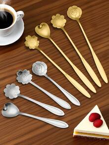 4/8 مجموعة من ملاعق القهوة والحلويات من الفولاذ المقاوم للصدأ، ملاعق على شكل ورقة، ملاعق تقليب القهوة الذهبية، ملاعق متعددة الاستخدامات للكيك والحلويات، ملاعق شاي، ملاعق خلط، طويلة/قصيرة المقبض، سهلة التنظيف، قابلة لإعادة الاستخدام، مناسبة للقهوة والحلويات والمشروبات والكيك والآيس كريم واللبن، مثالية للاستخدام المنزلي والمطاعم والبارات والحفلات والأعراس وعيد الحب والمناسبات، وكذلك رائعة كلوازم مدرسية - الذهبي - مشاهدة 9