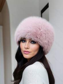 1pc Plush New Mongolian Hat Autumn And Winter Cold Protection Thickened Basin Hat Winter Ear Protection Fox Fisherman Flat Top