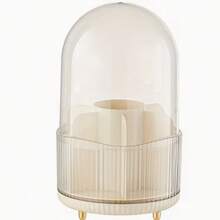 1pc Dustproof 360° Rotating Stationery And Cosmetics Organizer Features Dividers To Hold Pens, Makeup Brushes, Lipsticks, And Skincare Products. - one-size - View 15