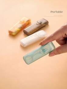 Caja de almacenamiento portátil pequeña, organizador de viaje para pastillas, estuche de almacenamiento mini para palillos y hilo dental - Multicolor - Ver 4