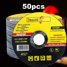 10片/50片 4.5英寸 115x1x22.2毫米 金属不锈钢抛光盘，超薄双网树脂砂轮 - 黃色 - 查看 7