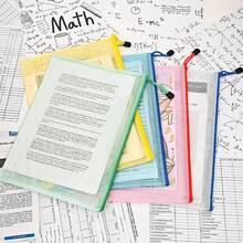 3 pièces Sac de rangement de papeterie de couleur aléatoire, Organisateur de fichiers, Chemise à fermeture éclair à 10 fentes au format A4, Grande capacité imperméable avec poche transparente en PP | Sac de rangement durable, Fermeture éclair, Grande capacité de 12,8 "X 9,25", Convient pour le bureau, les voyages, l'artisanat - Sac organisateur multifonction pour ranger les papiers, les dossiers, les puzzles, les perles - Couleurs mélangées - Voir 6