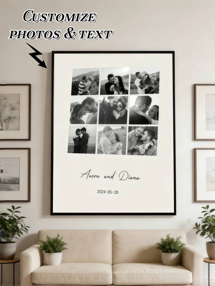 Customized Photo Poster Printing | Personalized Design, Suitable For Weddings, Parties, Family Gatherings, Etc. | High-Quality Printing, Using Premium Photo Paper, Fabric, And Self-Adhesive Materials | Create Elegant And Minimalist Custom Imagery | Beautifully Decorated, Modern And Fashionable, Unique Ideal Gift | For Him, Her, Boyfriend - Multicolor 6 - View 1