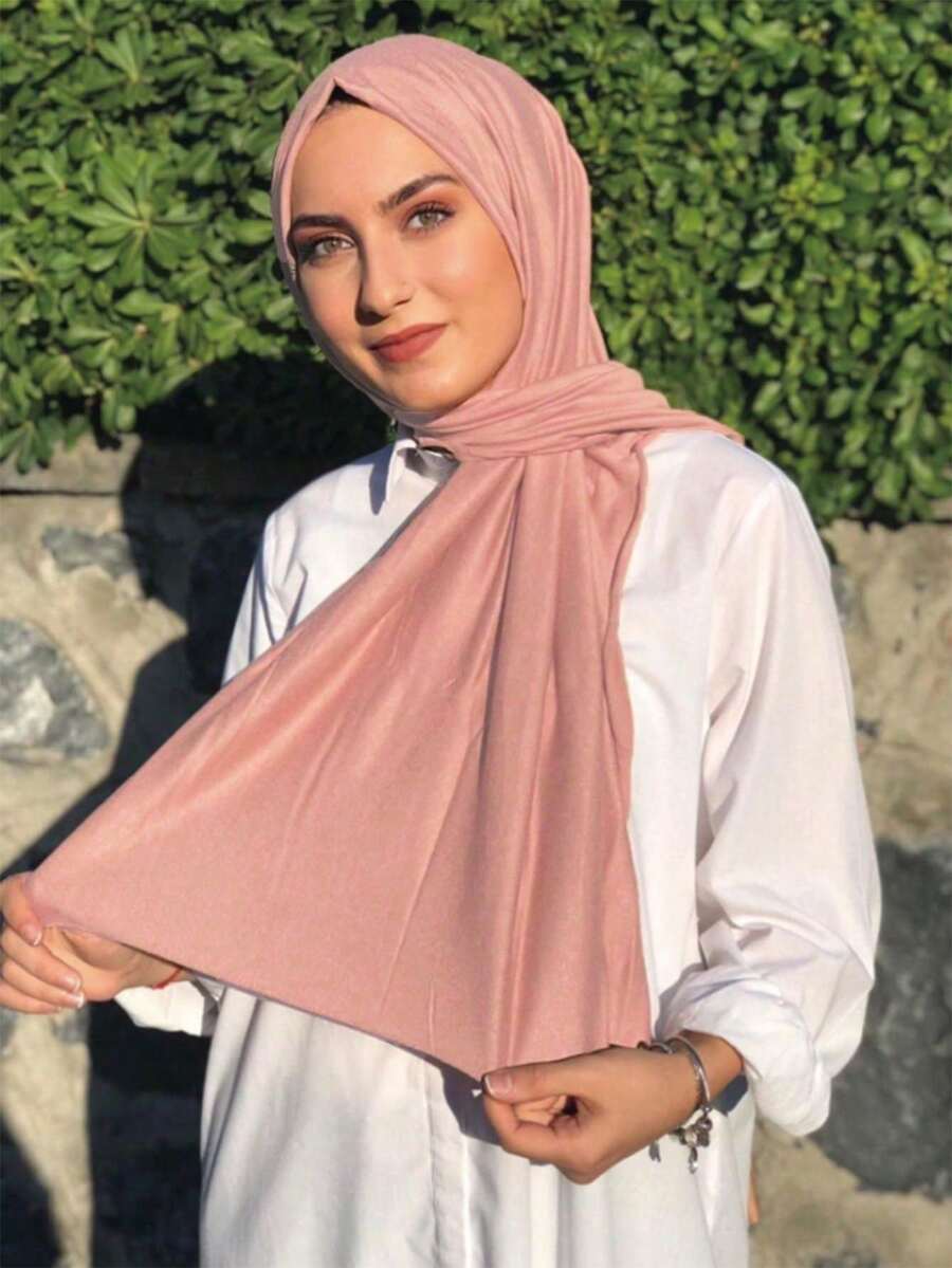 1PC Women's New Large Size Hijab Headscarf Long Scarf Solid Color Casual Soft