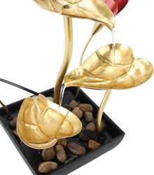 Fuente de Agua de mesa de Interior con Niveles, Fuente de Cascada de Mesa Decorativa con USB, Hojas de Hierro, Decoración Serena de mesa con Sonidos y LED para Oficina y Hogar - 1 - Ver 7