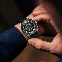 Mens Watches Leather Watch Analog Quartz Watch For Men Luminous Luxury Fashion Business Casual 30M Waterproof Men's Wrist Watches With Date - 全黑 - 查看 6