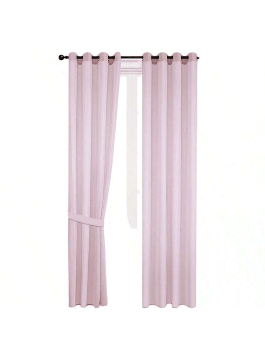 Cortinas transparentes Color Rosa de alta durabilidad de 140cm*225cm, CORTINA 1 PZ