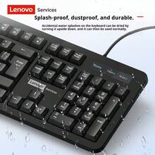 Lenovo KM101 Keyboard And Mouse Combo: Wired Mouse, Ergonomic Flat Keycaps, Silkscreened Characters That Won't Wear Off Over Time, USB Plug And Play, Suitable For Students, Offices, And Home Use. - Black - View 7