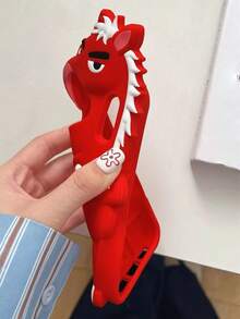 可爱3D卡通小马软硅胶手机壳，兼容 17 Air 13 14 15 Pro 16 Pro Max - 黑色 - 查看 11