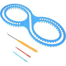 GLOGLOW Telar para Tejer, S Loom - Juego de Telar de Plástico de 8 Formas con Agujas de Ganchillo para Proyectos Grandes, Chal, Bufanda, Mantas, Suéter, TejidoTelares de Tejido - 1 - Ver 1