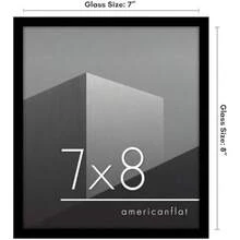 Americanflat - Marco de fotos de 6 x 6 pulgadas en color negro – Marco de fotos con borde fino con vidrio resistente a roturas, accesorios para colgar y caballete, marco de fotos cuadrado para pared y mesa(Negro 7x8) - Multicolor - Ver 2
