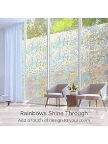 1/Roll 3D Window Privacy Film, Static Clings Vinyl Window Film Sun Blocking, Privacy Sticker For Glass Door - Multicolor - View 5