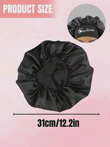 Personalized Custom Text Silk Hair-Like Soft Sleep Hat, Wide-Brim High Elasticity Head Cover, Beauty Shampoo Cap, Hair Protection Headband, Ladies Sleep Cap, Gift For Wife And Best Friend. - Multicolor - View 3