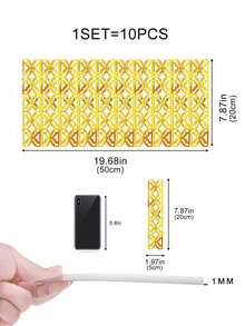Bộ 10 miếng dán tường gương hình tuyến tính trang nhã - 5x20cm, màu bạc, vàng, đen, chất liệu acrylic, có lớp keo tự dính, thích hợp trang trí nhà cửa, phòng ngủ, tường nhà, phòng tắm. Gương họa tiết tinh xảo dùng cho viền góc, đường viền tường nhấn, các dự án cải tạo DIY, lắp đặt không cần khoan, dán trực tiếp, bề mặt phản chiếu, phong cách phục hưng ốp tường châu Âu, trang trí hình học tối giản, bộ dụng cụ chi tiết kiến trúc. - Nhiều màu - Xem 22