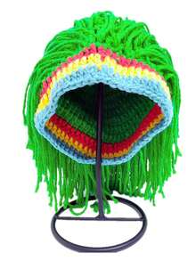 1顶男女通用雷鬼脏辫假发帽，趣味针织帽，时尚街头朋克摇滚滑雪帽