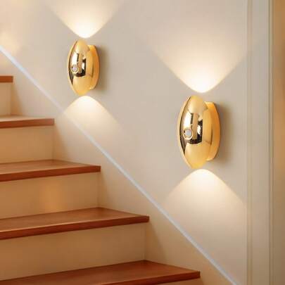 LED智能感应壁灯，室内人体感应壁灯，无线LED壁灯，电池供电夜灯，粘胶设计，可旋转，便携，易于安装，色温和亮度可调