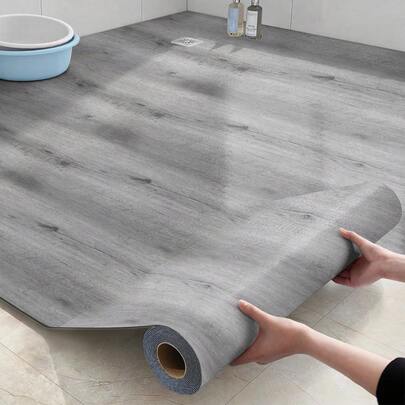 1 Rollo de baldosas autoadhesivas con diseño de veta de madera, papel tapiz autoadhesivo simple, aplicación instantánea DIY, resistente al agua y antideslizante, pegatina decorativa para piso duradera, apta para cocina, baño, dormitorio, sala de estar, comedor y renovación de muebles (40 cm x 5 m)