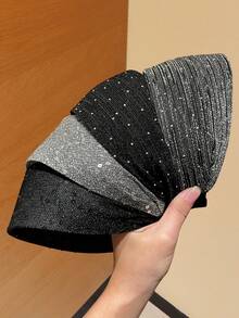 1/2 chiếc băng đô rộng thời trang nữ đính sequin, ngọc trai, đá quý, thích hợp cho mặc hàng ngày, gội đầu, làm quà tặng cho bạn gái, ngày Valentine, mùa lễ hội, phụ kiện tóc làm đẹp quanh năm. - Nhiều màu - Xem 6