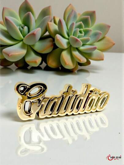 Enfeite de porcelana de letra Gratidão