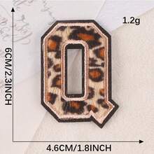 A-Z English Letter Patches, Leopard Print Embroidered Iron-On Stickers, Suitable For Clothing, DIY Name Apparel - Leopard - View 18