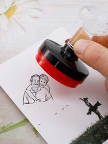 LICVIC Customized Stamp, Wedding Stamp, Customized Photo Stamp, Customizable Photo Wedding Gift, Personalized Stamp, Birthday Gift, Anniversary Gift, Valentine's Day Gift, 3 Ink Color Options, Bride & Groom, Fashionable, Exquisite, Party, Couples, Reusable, Envelopes, Backpacks, Invitations, Home - Style a - View 4