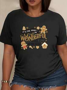Camiseta Gráfica de Navidad para Hombres y Mujeres - Camiseta Negra de Vacaciones con Texto Dorado "Es la Época Más Maravillosa del Año" - Top Casual de Cuello Redondo para Fiestas de Navidad, Reuniones Familiares - Camiseta Ligera para el Día a Día para Mujeres, Camisetas Lindas, Camisetas Gráficas, Camisetas Gráficas para Mujeres, Camisetas para Mujeres, Camisetas Gráficas para Mujeres, Camisetas para Mujeres, Tops Lindos, Camisetas para Mujeres, Tops para Mujeres, Ropa Linda, Camisetas, Camiseta Negra, Camiseta para Hombres y Mujeres, Artículos Cristianos, Camisetas para Hombres y Mujeres - Negro - Ver 1