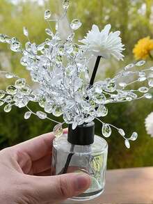 12/6/2 قطعة سلسلة قطرات مائية بلورية اصطناعية، أنيقة وعاطفية، مناسبة للمنزل والفندق والمكتب والزفاف وطاولة الطعام والحفلات والداخلي والخارجي وديكور الأزهار والأزهار الاصطناعية لديكور المنزل والأعياد والزهور العاطفية DIY منتجات حرفية - متعدد الألوان - مشاهدة 2