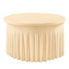 2pcs 48in/60in/72in Round Stretch Tablecloth, Wrinkle-Resistant Banquet Event Wedding Party Hotel Restaurant Dining Table Cover - Multicolor - View 15