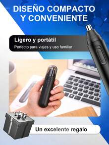 Recortadora/afeitadora facial portátil y recargable para hombres: una herramienta de cuidado personal portátil y el regalo perfecto para hombres. - Negro - Ver 6