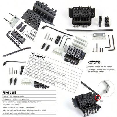 Floyd Rose Double Locking Tremolo System Bridge For Electric Guitar Parts Chrome