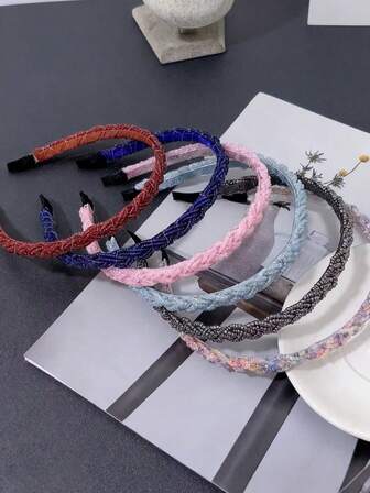 6个彩色水晶发箍，送给妈妈、朋友、老师的礼物，节日佳品，适合女性日常佩戴，发带，头饰，发圈