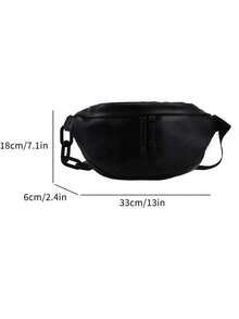 Fashionable Classic Large Capacity Casual Solid Color PU Waterproof Fabric, Paired With Characteristic Shoulder Straps, Edge Pocket Design, And Slanted Shoulder Chest Pockets, Is Very Suitable For Various Occasions Such As Travel, Sports, Shopping, And Going Out. - Black - View 3