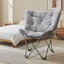 Faux Fur Butterfly Chair For  Teens, Gray - 灰色的 - 查看 2