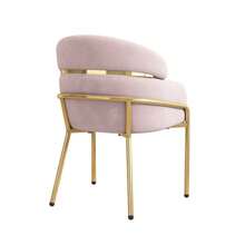 Esszimmerstuhl, Einzeln, Leichter Luxus, Wohnzimmer, Schlafzimmer, Freizeitstuhl, Mit Vier Metallbeinen, Samt, Rosa - 粉色 - 查看 7