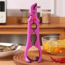 1个升级版三合一多功能耐热碗夹 - 防滑耐热设计，稳固夹持盘子/碗，内置开瓶器，适用于厨房、餐桌、酒店、餐厅，耐用聚丙烯材质，餐盘架，酒店行业，餐饮员工 - 彩色 - 查看 9