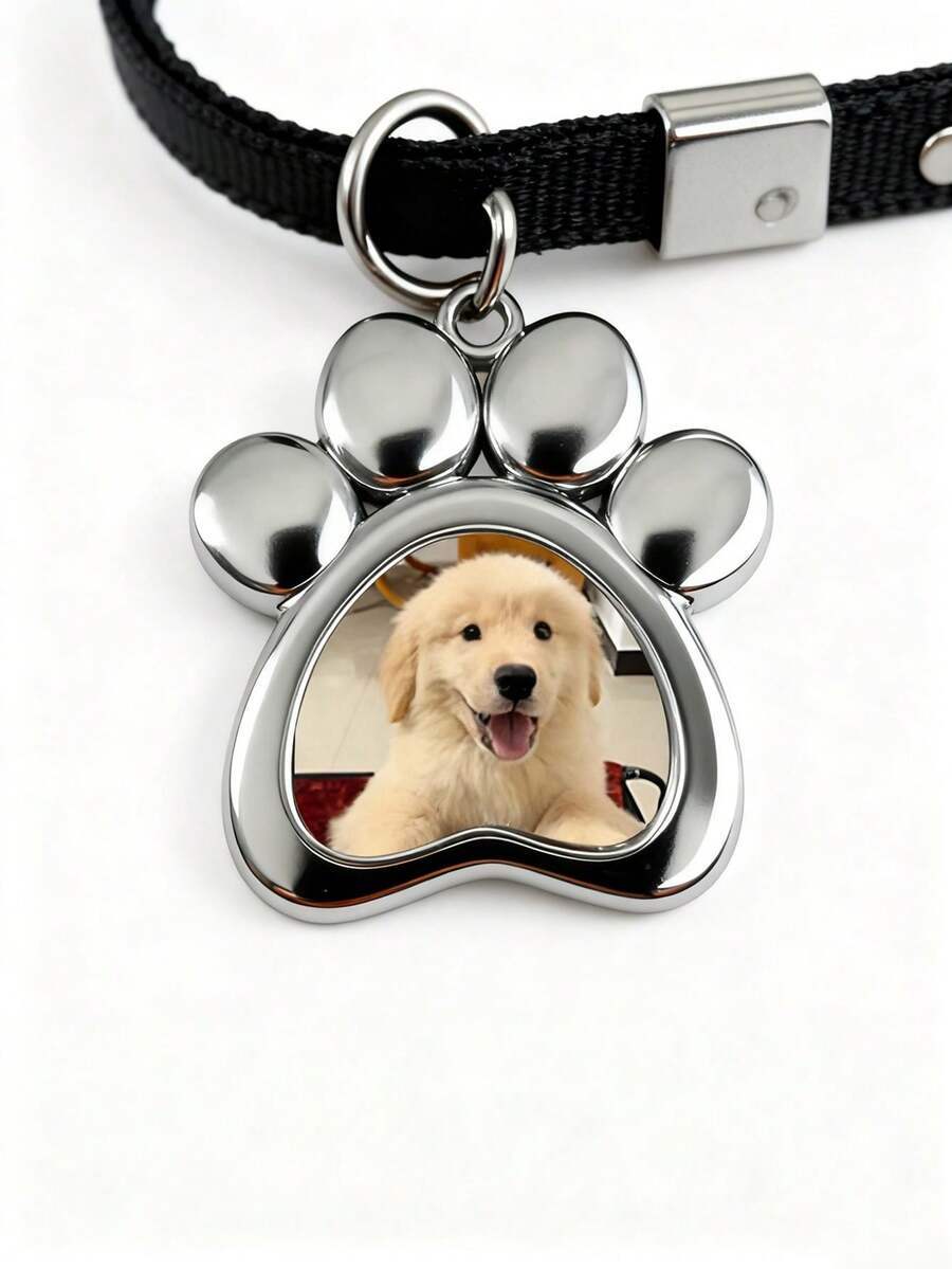 1pc Zinc Alloy Pet Dog Paw Shaped Metal Photo Frame Pendant - Multicolor - View 1