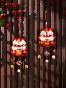1 món đồ trang trí treo hình múa lân truyền thống Trung Quốc - Trang trí tường/chuông cửa lễ hội, lý tưởng cho lễ đón năm mới, trang trí phòng khách và vật dụng cần thiết trong nhà, trang trí tường mang đậm bản sắc văn hóa | Trang trí màu đỏ rực rỡ | Làm từ sợi polyester, trang trí theo phong cách Trung Quốc, trang trí năm mới 2026 - Nhiều màu - Xem 10